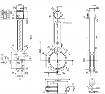 Кованые шатуны OCR racing для двигателя Opel Z20LEH 2.0 turbo I-beam Connecting Rod
