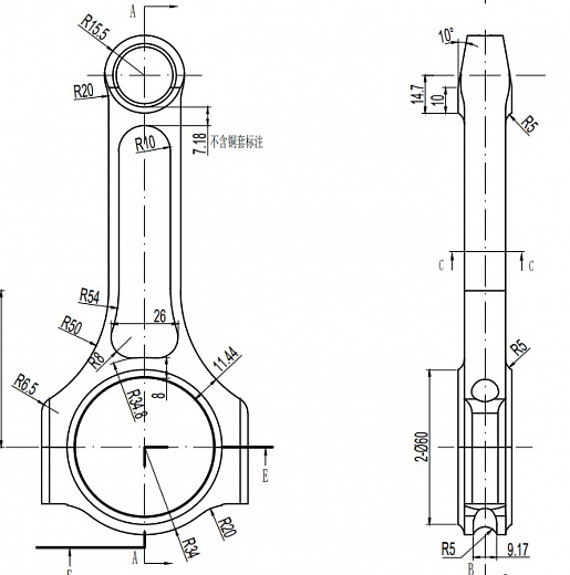 Кованые шатуны OCR racing для двигателей BMW N20 2.0 turbo I-beam Connecting Rod